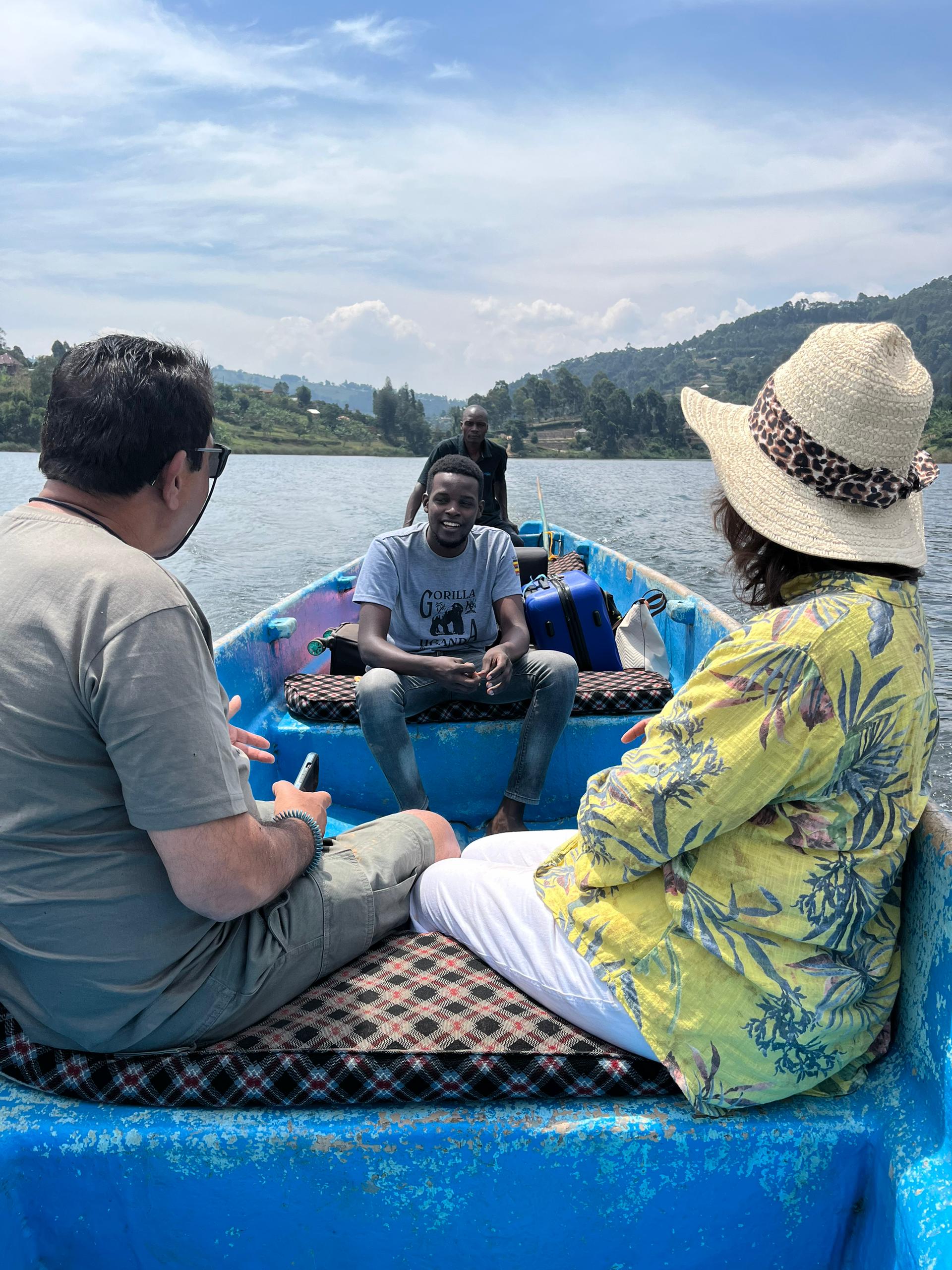Relaxing boat tour on pristine African lake